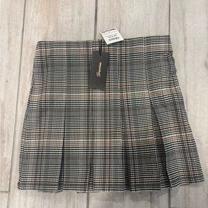 Shinestar Brown and Black Plaid Skirt